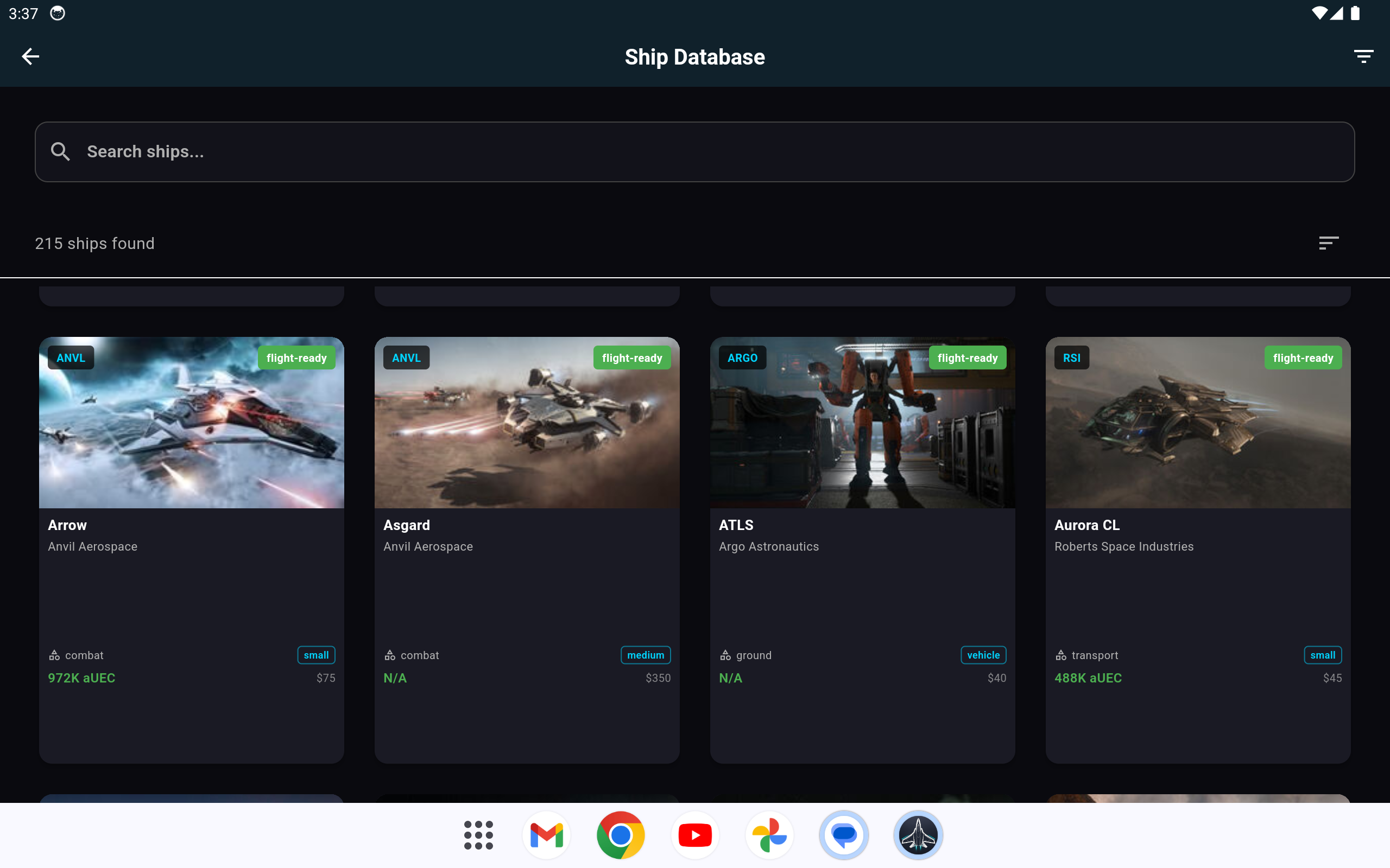 Tablet ship list